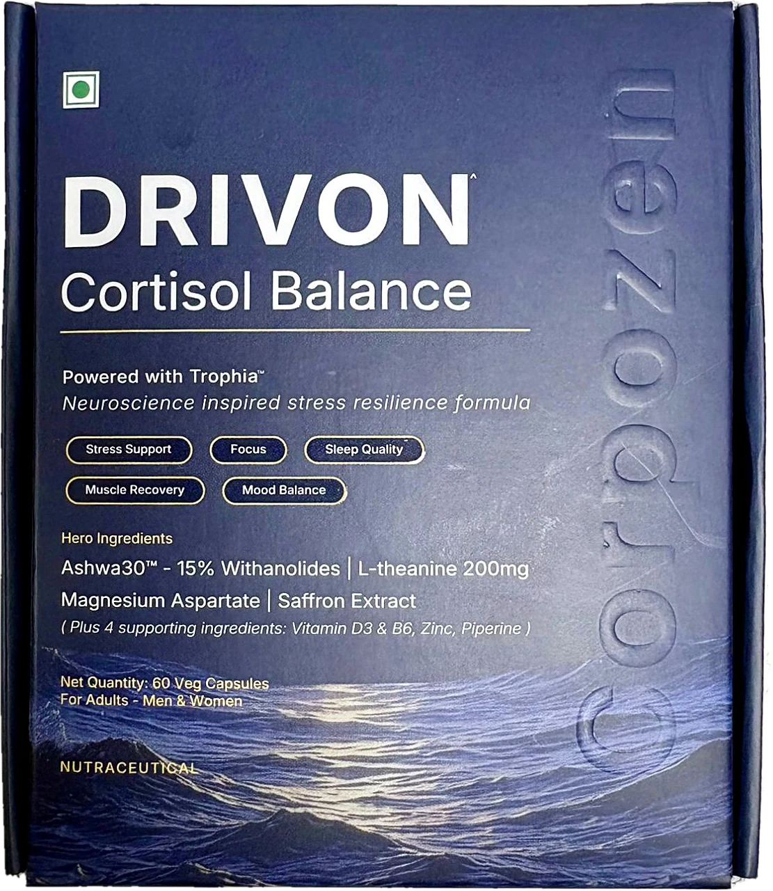 Drivon Cortisol Balance pack by Corpozen, 60 veg capsules